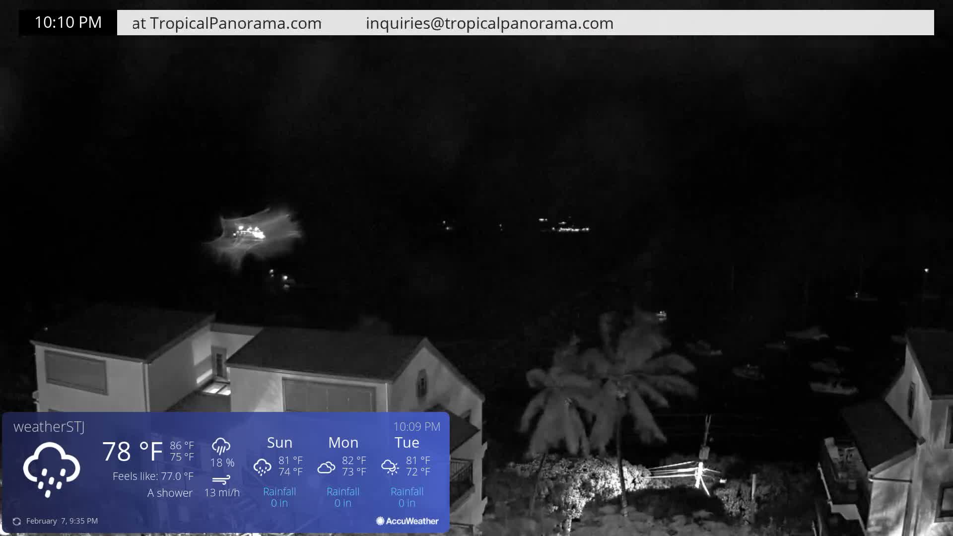U.S Virgin Island, St John,  Mingo, Grass & Thatch Cay from Cruz Bay  Live Cam - Cruz Bay, St. John, United States Virgin Islands, USA