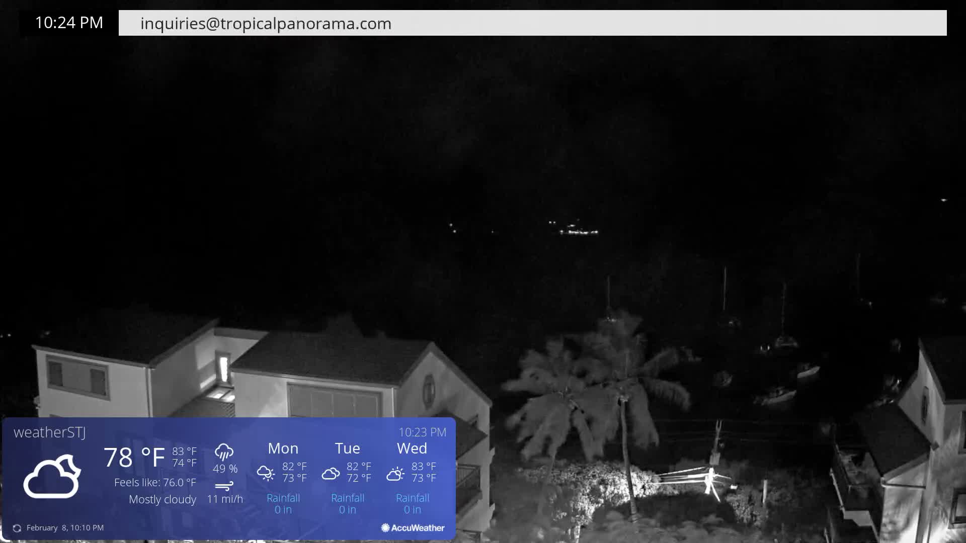 U.S Virgin Island, St John,  Mingo, Grass & Thatch Cay from Cruz Bay  Live Cam - Cruz Bay, St. John, United States Virgin Islands, USA