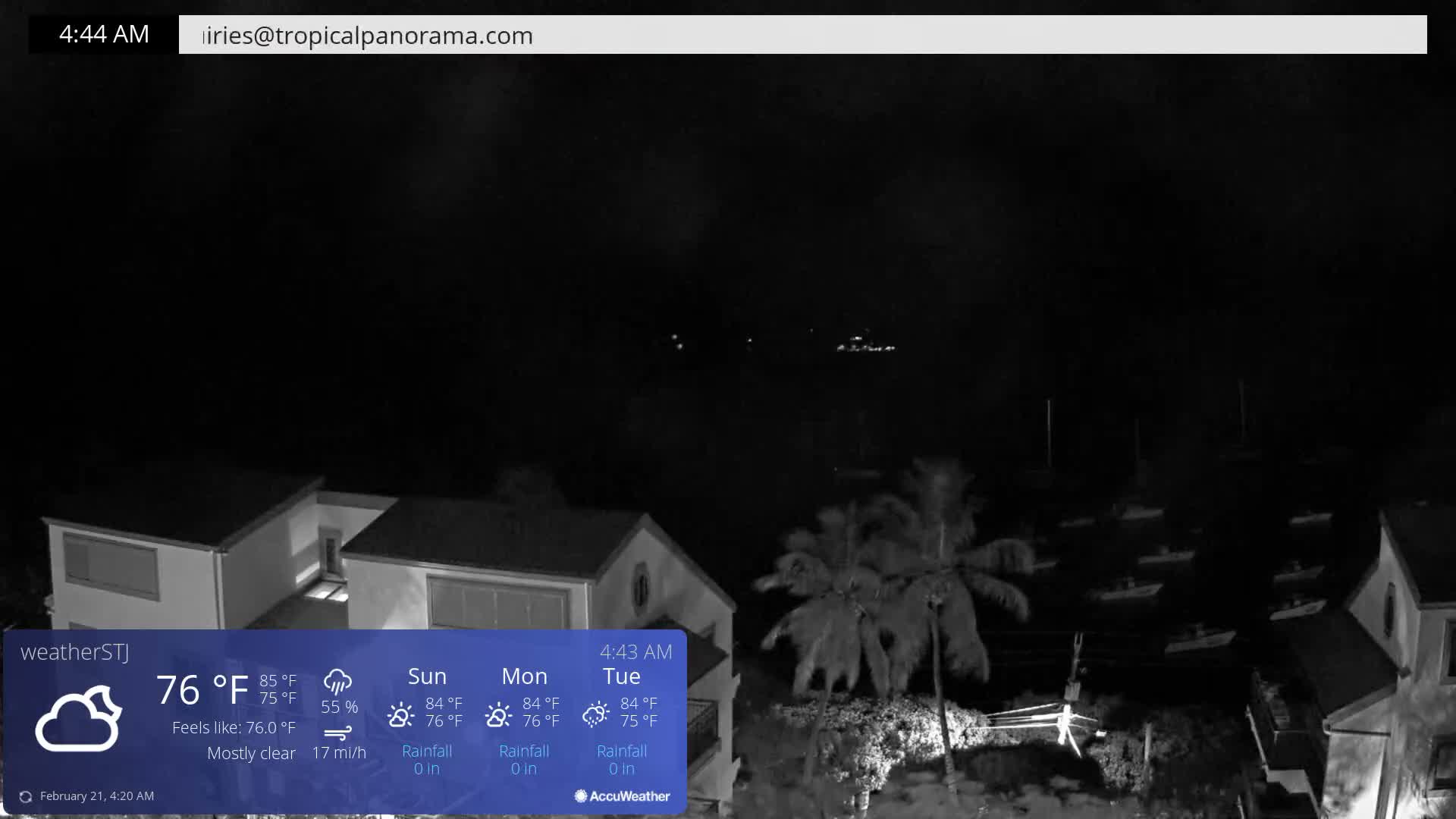 U.S Virgin Island, St John,  Mingo, Grass & Thatch Cay from Cruz Bay  Live Cam - Cruz Bay, St. John, United States Virgin Islands, USA