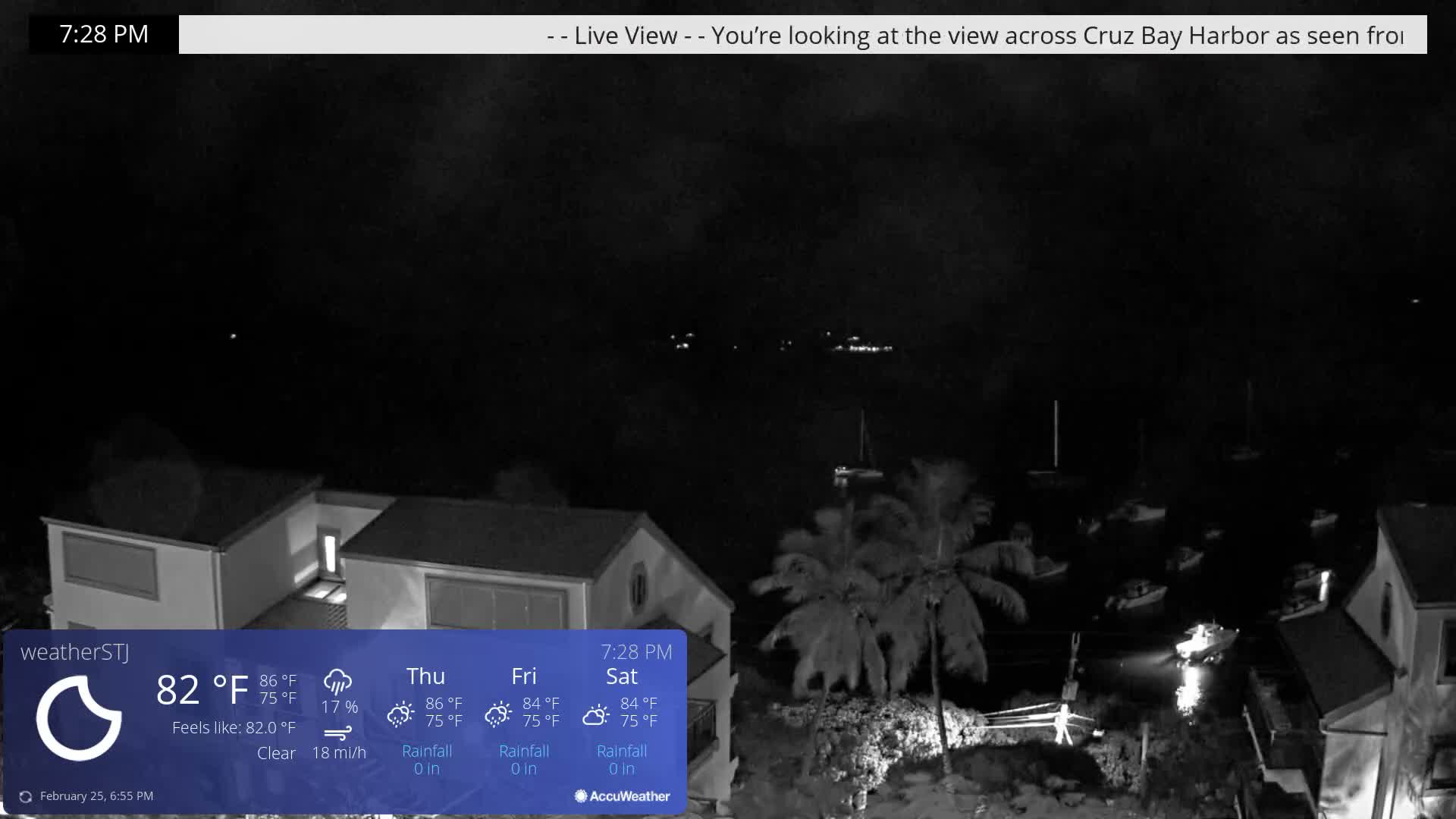 U.S Virgin Island, St John,  Mingo, Grass & Thatch Cay from Cruz Bay  Live Cam - Cruz Bay, St. John, United States Virgin Islands, USA