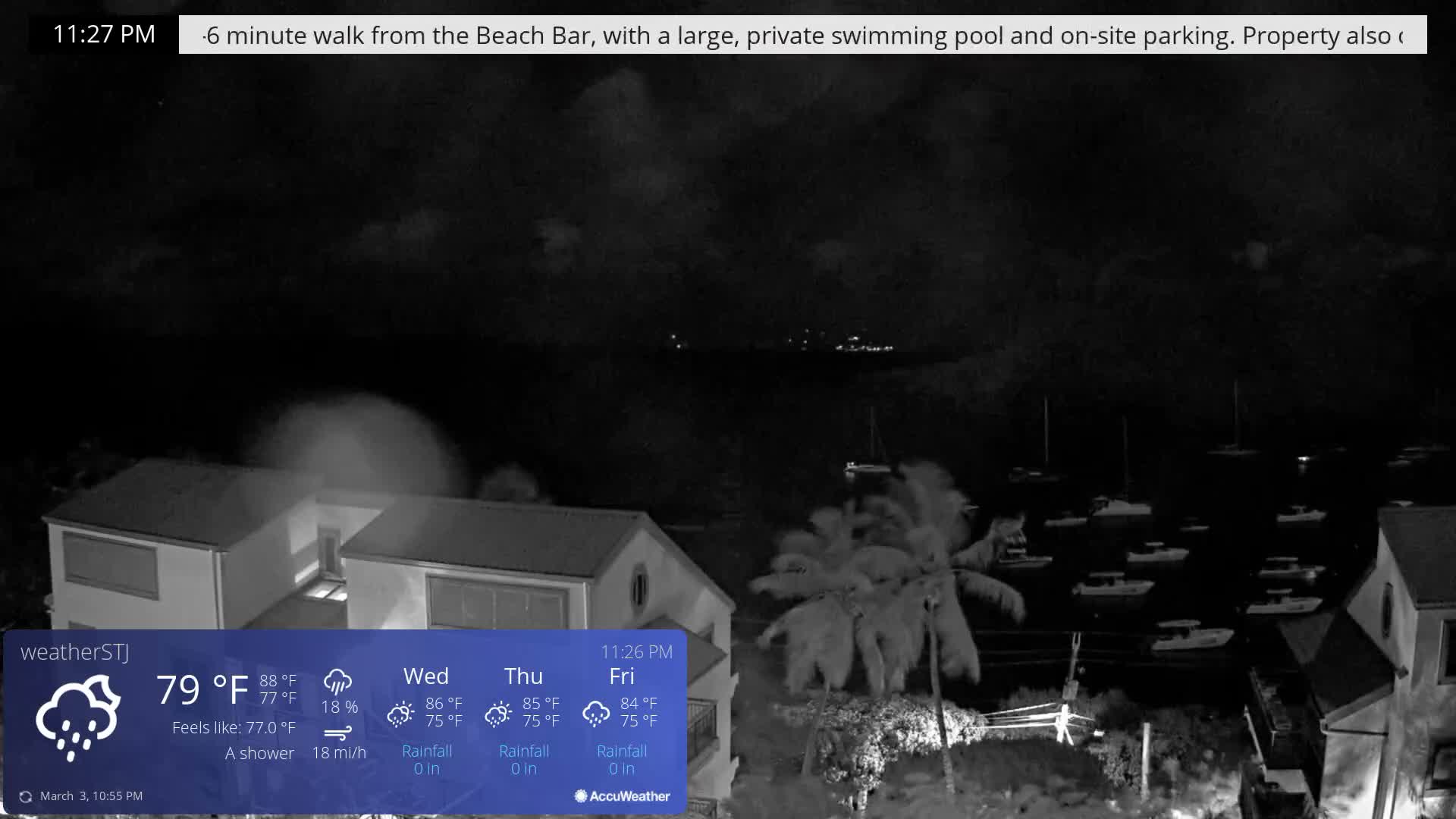 U.S Virgin Island, St John,  Mingo, Grass & Thatch Cay from Cruz Bay  Live Cam - Cruz Bay, St. John, United States Virgin Islands, USA