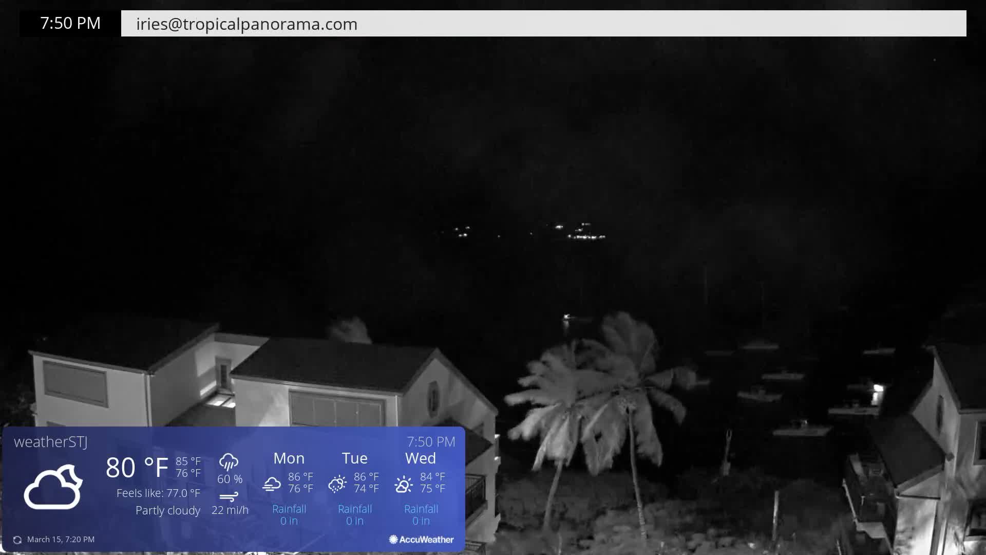 U.S Virgin Island, St John,  Mingo, Grass & Thatch Cay from Cruz Bay  Live Cam - Cruz Bay, St. John, United States Virgin Islands, USA