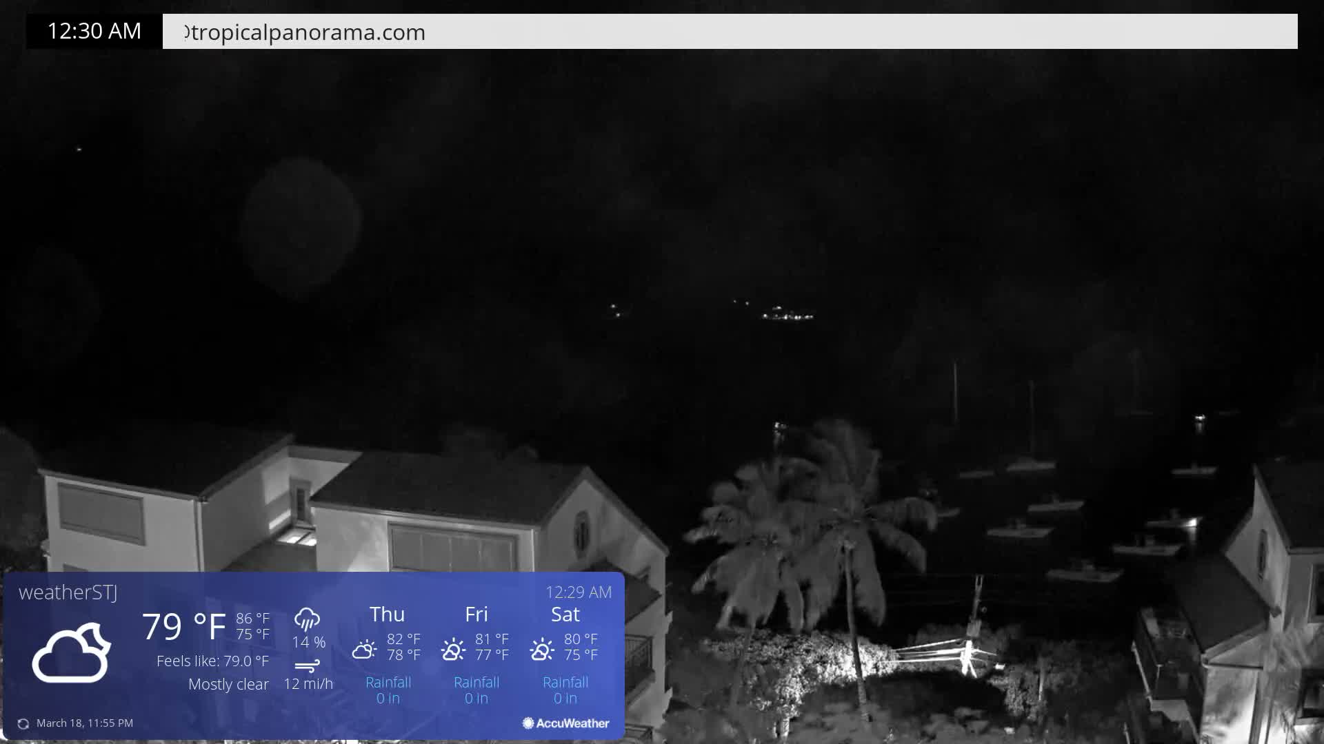 U.S Virgin Island, St John,  Mingo, Grass & Thatch Cay from Cruz Bay  Live Cam - Cruz Bay, St. John, United States Virgin Islands, USA