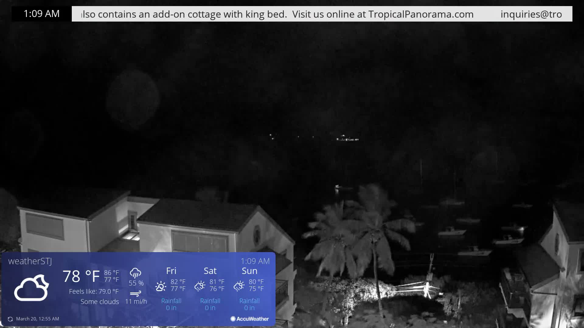 U.S Virgin Island, St John,  Mingo, Grass & Thatch Cay from Cruz Bay  Live Cam - Cruz Bay, St. John, United States Virgin Islands, USA