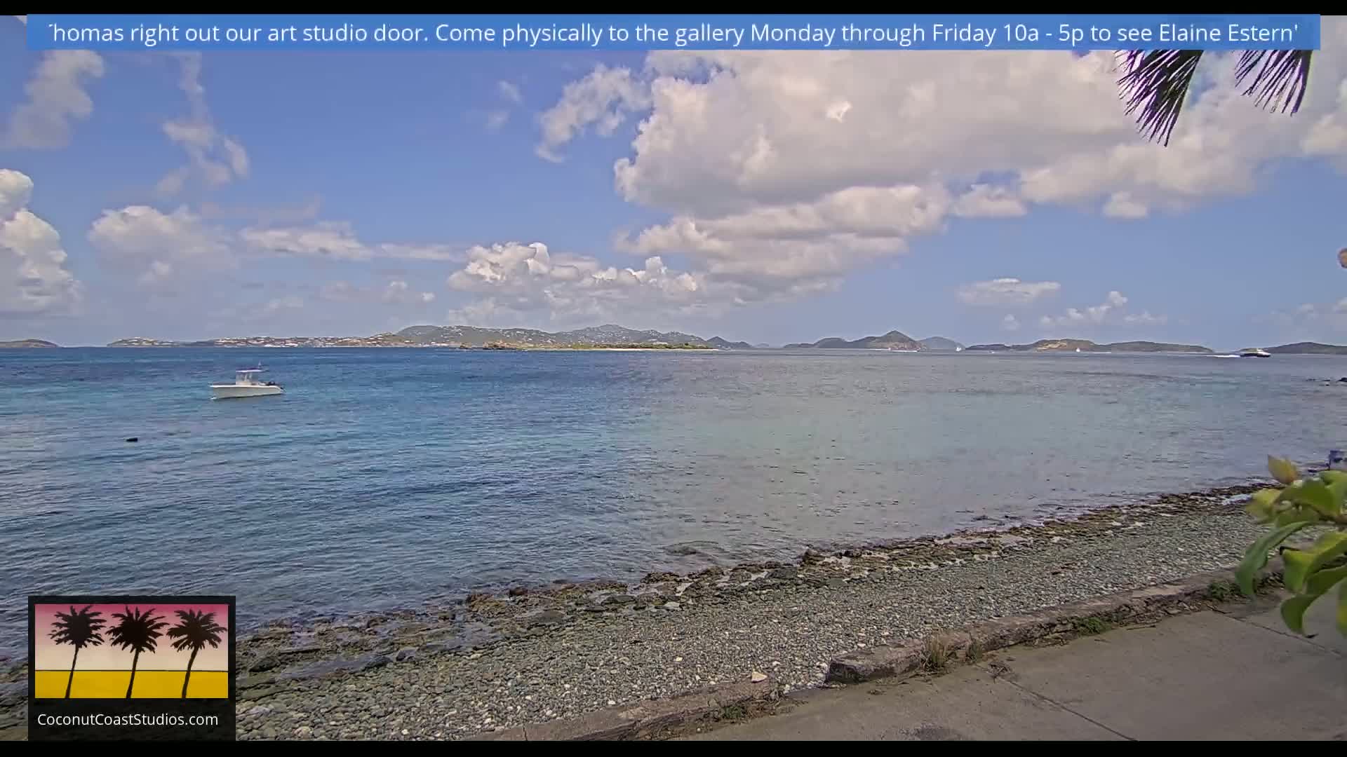 St. John, Frank Bay, Steven Cay & St. Thomas  View  Live Cam - Cruz Bay, St. John, United States Virgin Islands, USA