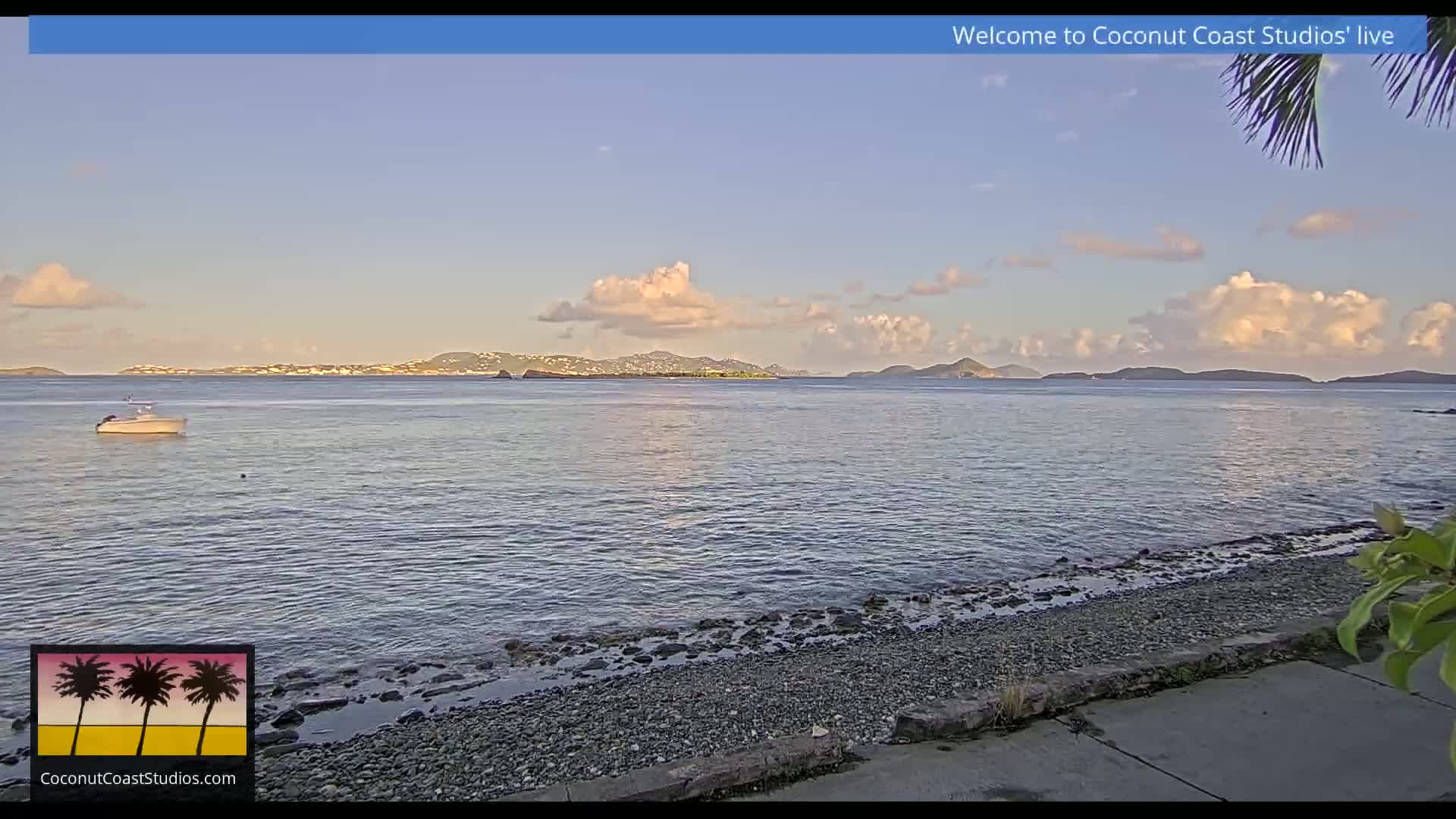 St. John, Frank Bay, Steven Cay & St. Thomas  View  Live Cam - Cruz Bay, St. John, United States Virgin Islands, USA