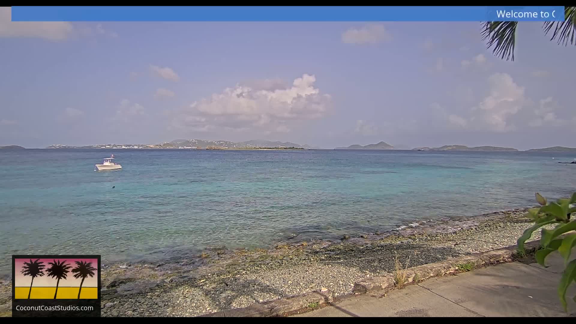 St. John, Frank Bay, Steven Cay & St. Thomas  View  Live Cam - Cruz Bay, St. John, United States Virgin Islands, USA