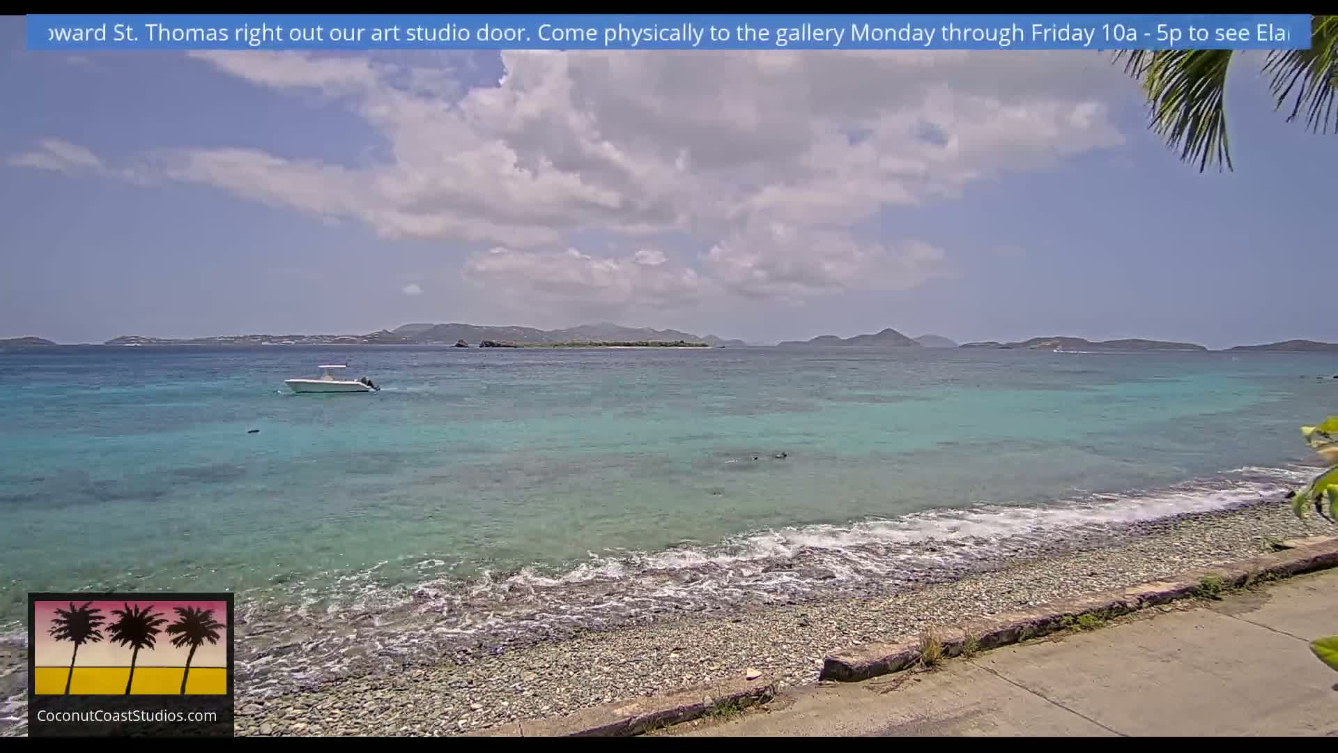 St. John, Frank Bay, Steven Cay & St. Thomas  View  Live Cam - Cruz Bay, St. John, United States Virgin Islands, USA