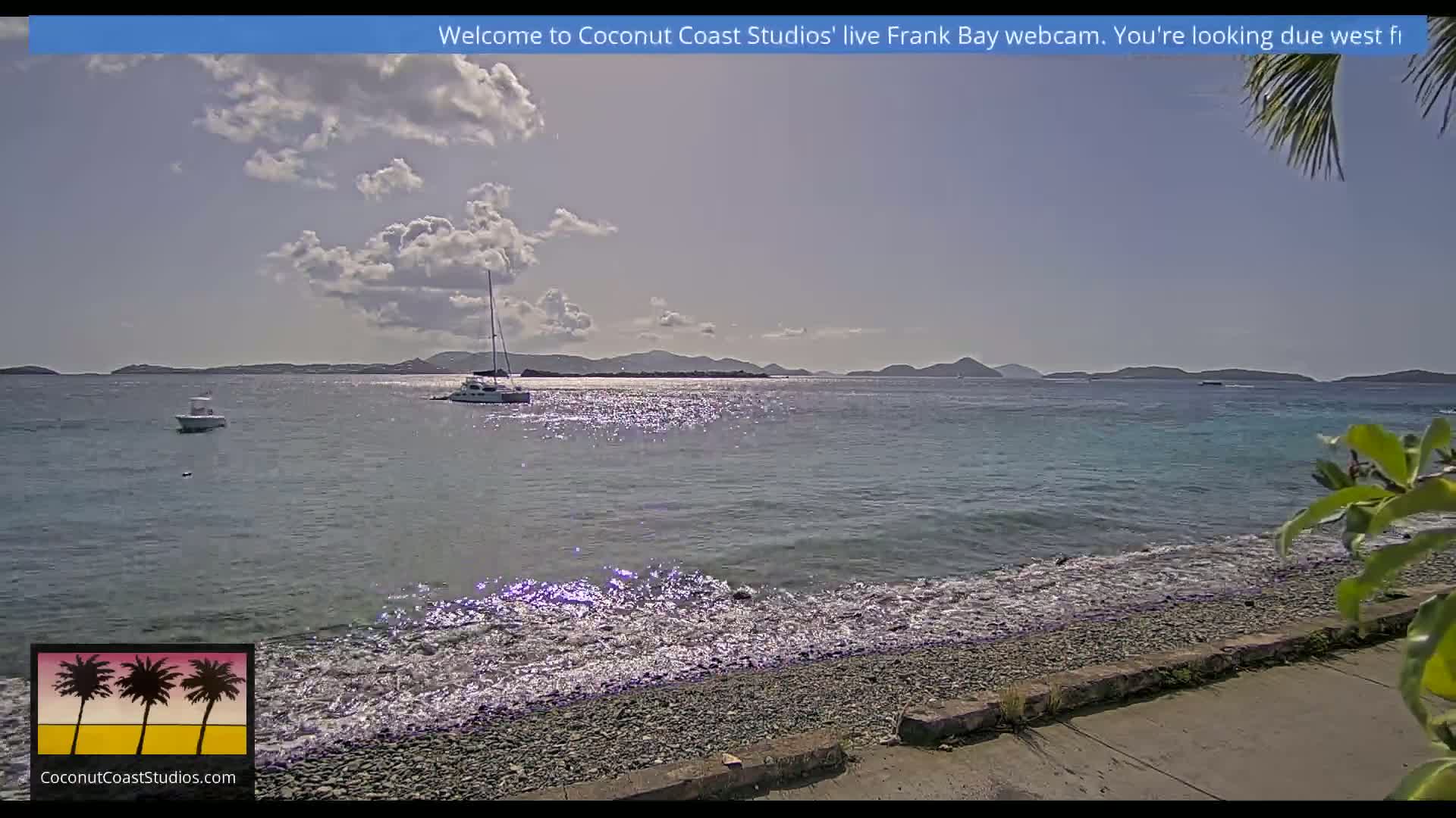 St. John, Frank Bay, Steven Cay & St. Thomas  View  Live Cam - Cruz Bay, St. John, United States Virgin Islands, USA