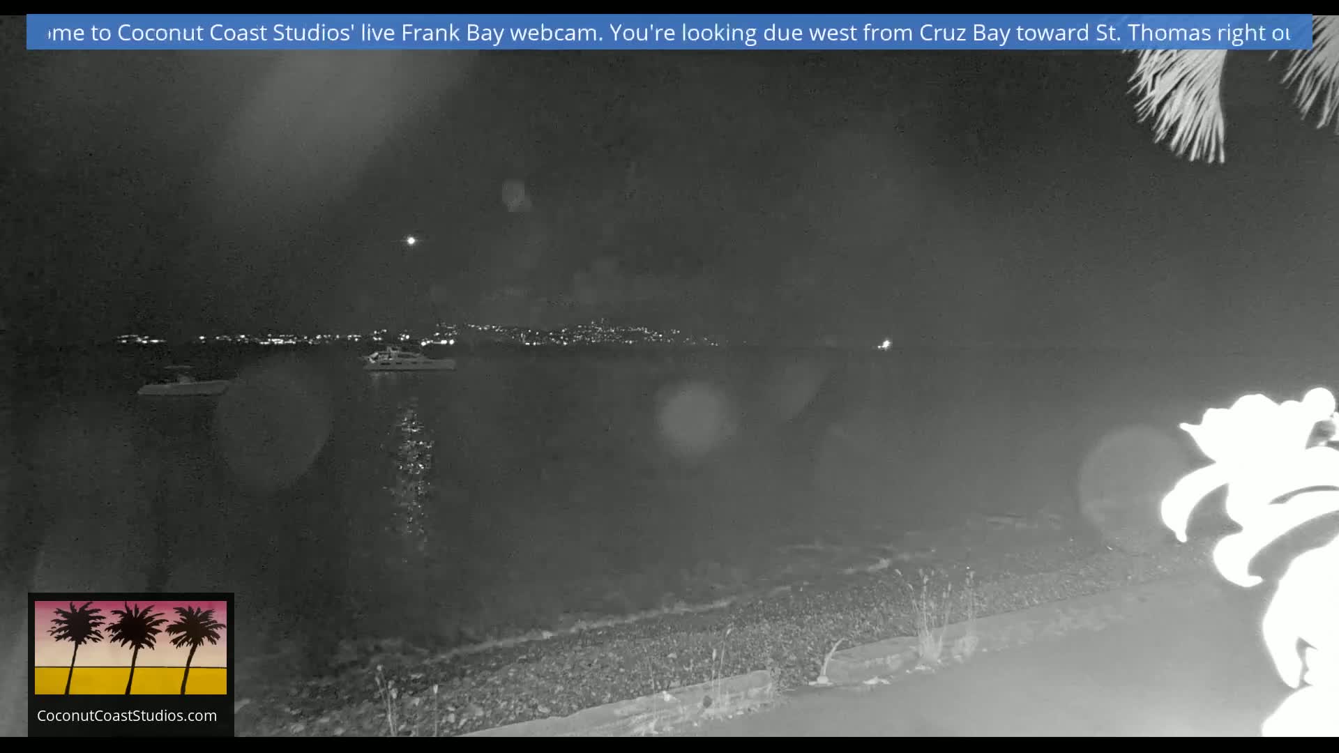 St. John, Frank Bay, Steven Cay & St. Thomas  View  Live Cam - Cruz Bay, St. John, United States Virgin Islands, USA