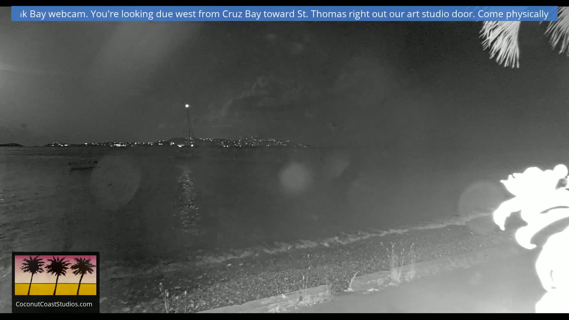 St. John, Frank Bay, Steven Cay & St. Thomas  View  Live Cam - Cruz Bay, St. John, United States Virgin Islands, USA