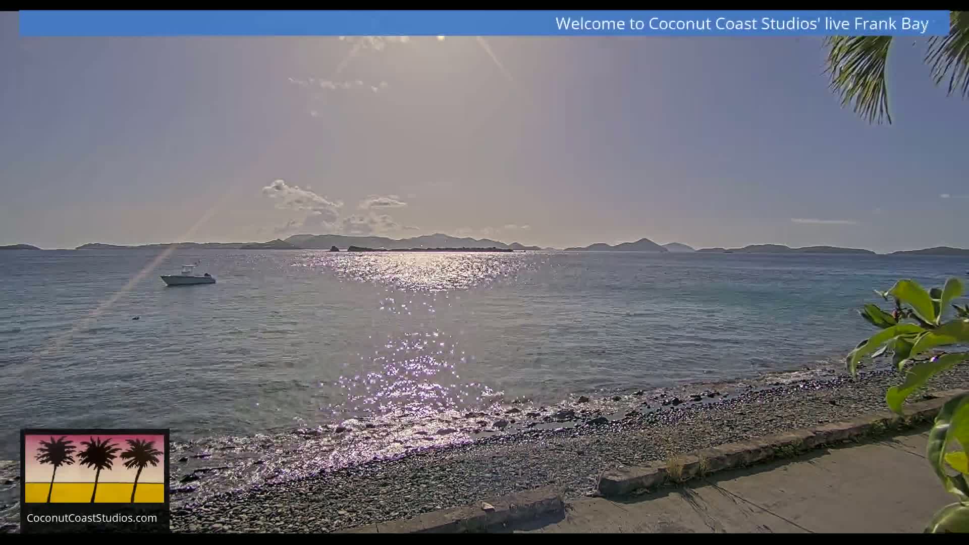 St. John, Frank Bay, Steven Cay & St. Thomas  View  Live Cam - Cruz Bay, St. John, United States Virgin Islands, USA