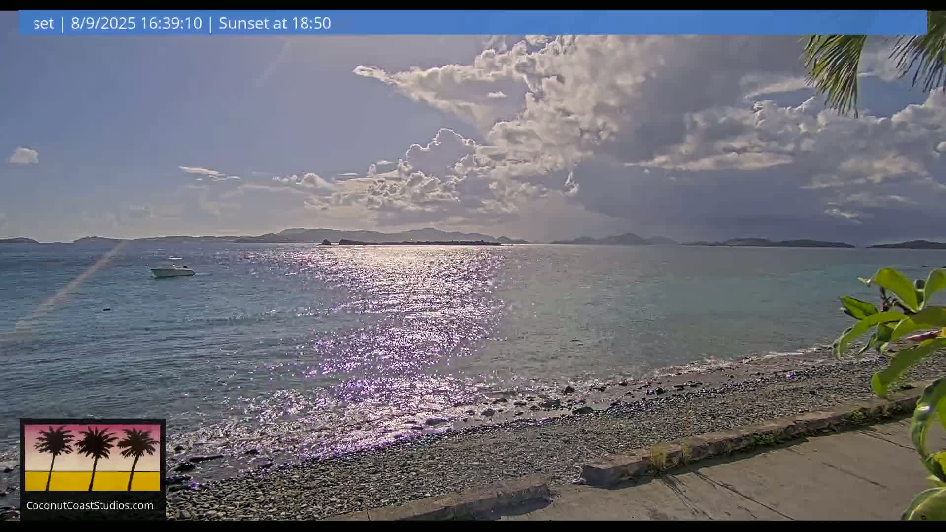 St. John, Frank Bay, Steven Cay & St. Thomas  View  Live Cam - Cruz Bay, St. John, United States Virgin Islands, USA