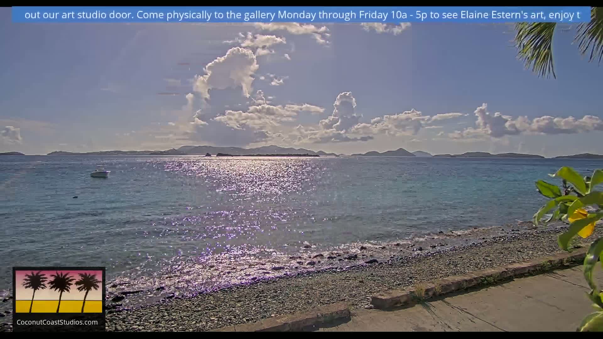 St. John, Frank Bay, Steven Cay & St. Thomas  View  Live Cam - Cruz Bay, St. John, United States Virgin Islands, USA