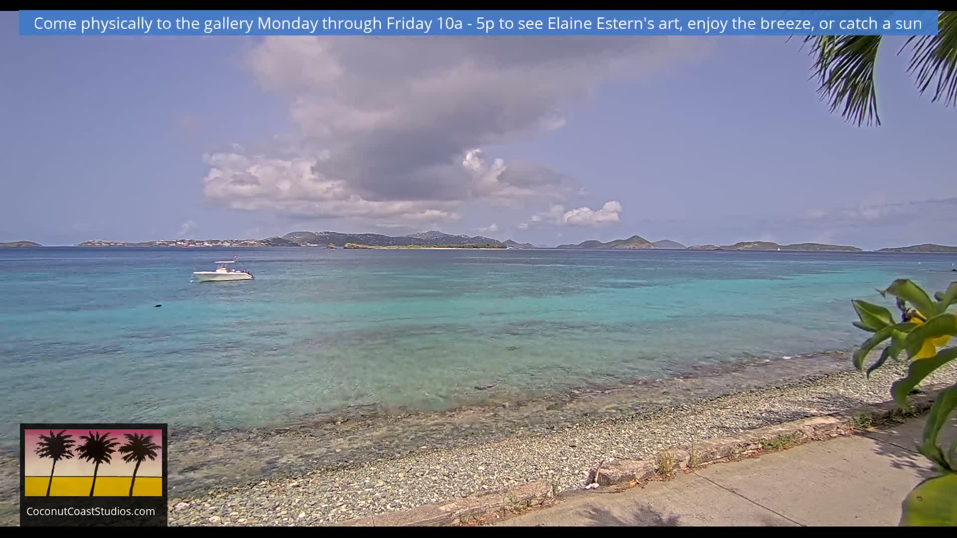 St. John, Frank Bay, Steven Cay & St. Thomas  View  Live Cam - Cruz Bay, St. John, United States Virgin Islands, USA