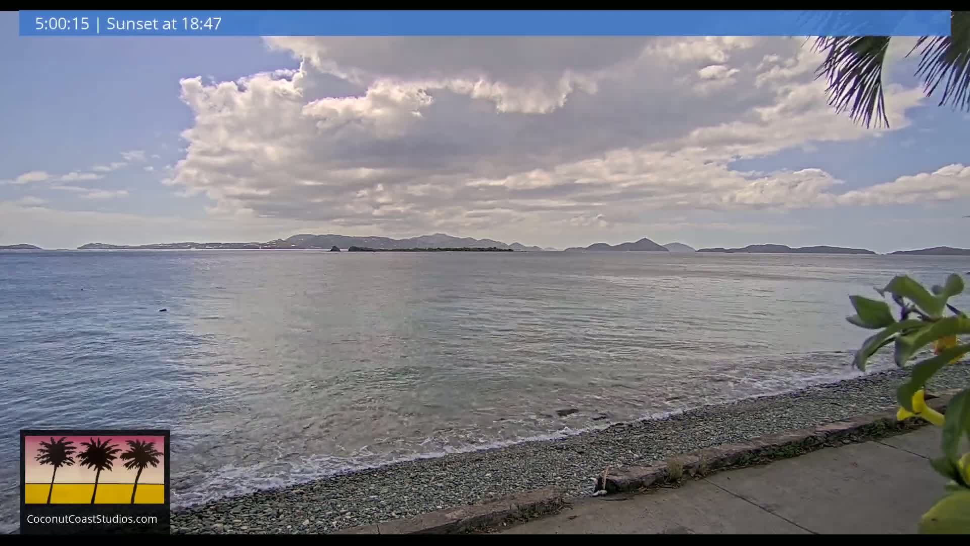 St. John, Frank Bay, Steven Cay & St. Thomas  View  Live Cam - Cruz Bay, St. John, United States Virgin Islands, USA