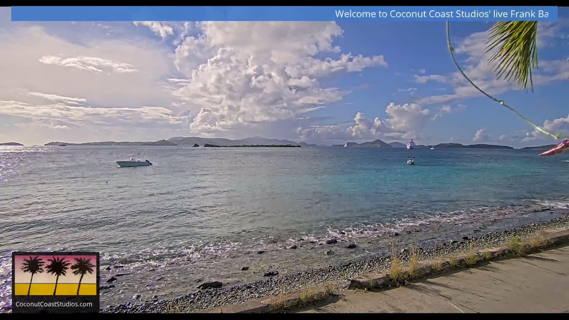 St. John, Frank Bay, Steven Cay & St. Thomas  View  Live Cam - Cruz Bay, St. John, United States Virgin Islands, USA