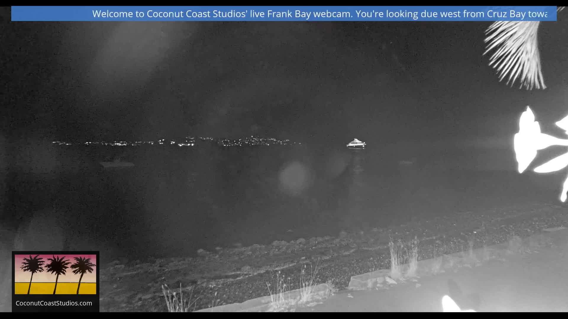 St. John, Frank Bay, Steven Cay & St. Thomas  View  Live Cam - Cruz Bay, St. John, United States Virgin Islands, USA