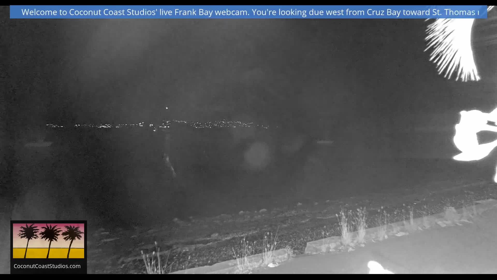 St. John, Frank Bay, Steven Cay & St. Thomas  View  Live Cam - Cruz Bay, St. John, United States Virgin Islands, USA