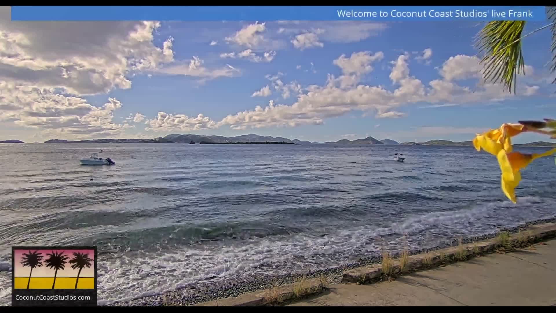 St. John, Frank Bay, Steven Cay & St. Thomas  View  Live Cam - Cruz Bay, St. John, United States Virgin Islands, USA