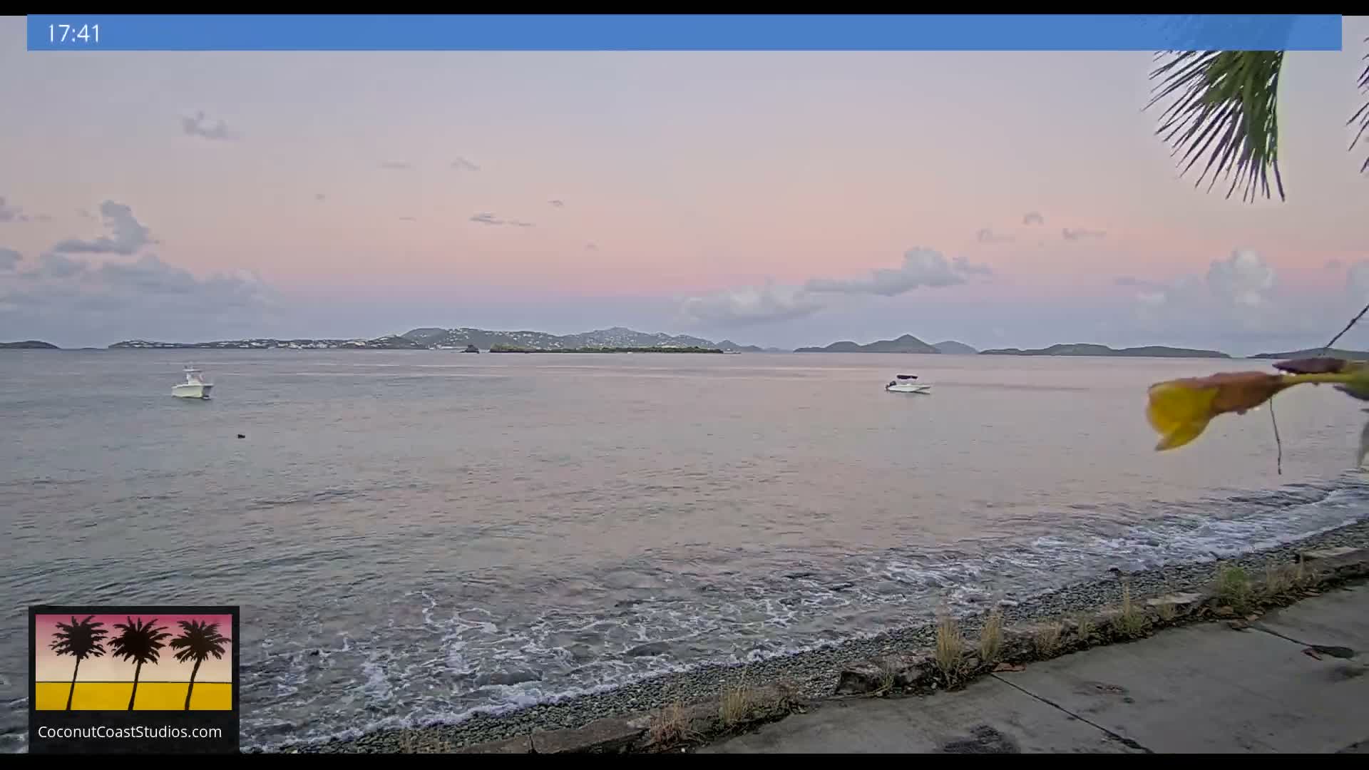 St. John, Frank Bay, Steven Cay & St. Thomas  View  Live Cam - Cruz Bay, St. John, United States Virgin Islands, USA