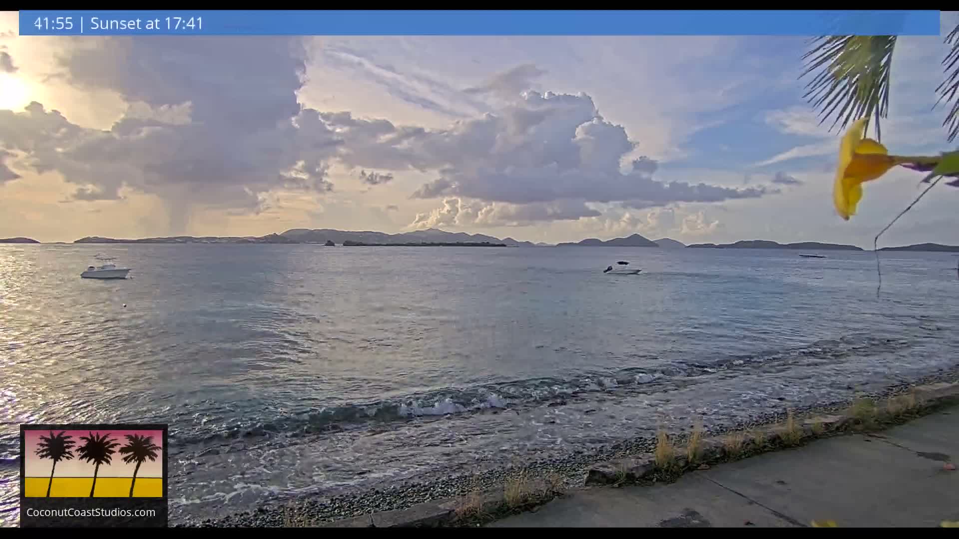 St. John, Frank Bay, Steven Cay & St. Thomas  View  Live Cam - Cruz Bay, St. John, United States Virgin Islands, USA