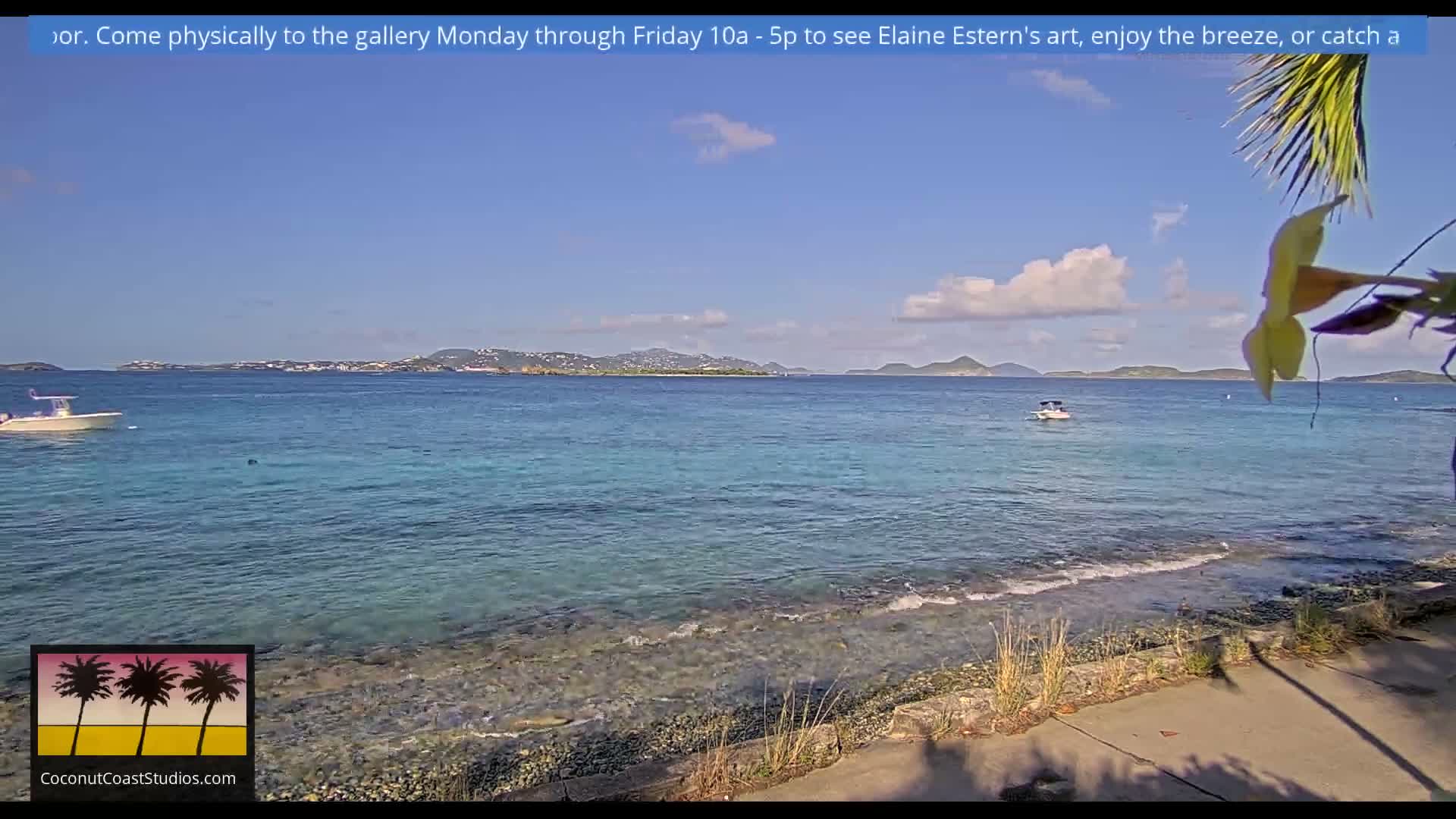 St. John, Frank Bay, Steven Cay & St. Thomas  View  Live Cam - Cruz Bay, St. John, United States Virgin Islands, USA