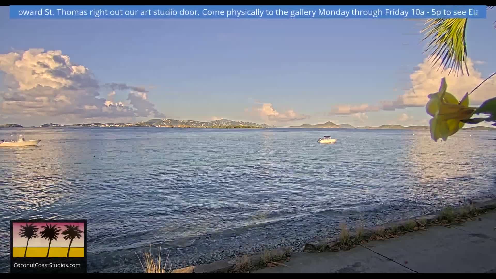 St. John, Frank Bay, Steven Cay & St. Thomas  View  Live Cam - Cruz Bay, St. John, United States Virgin Islands, USA