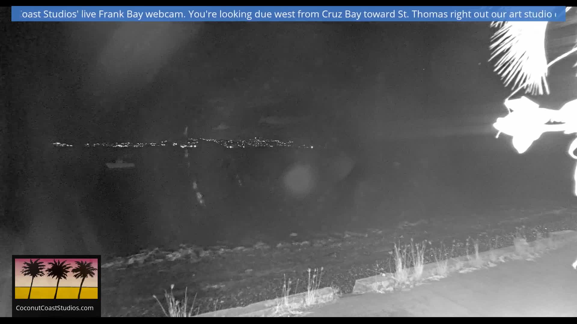 St. John, Frank Bay, Steven Cay & St. Thomas  View  Live Cam - Cruz Bay, St. John, United States Virgin Islands, USA