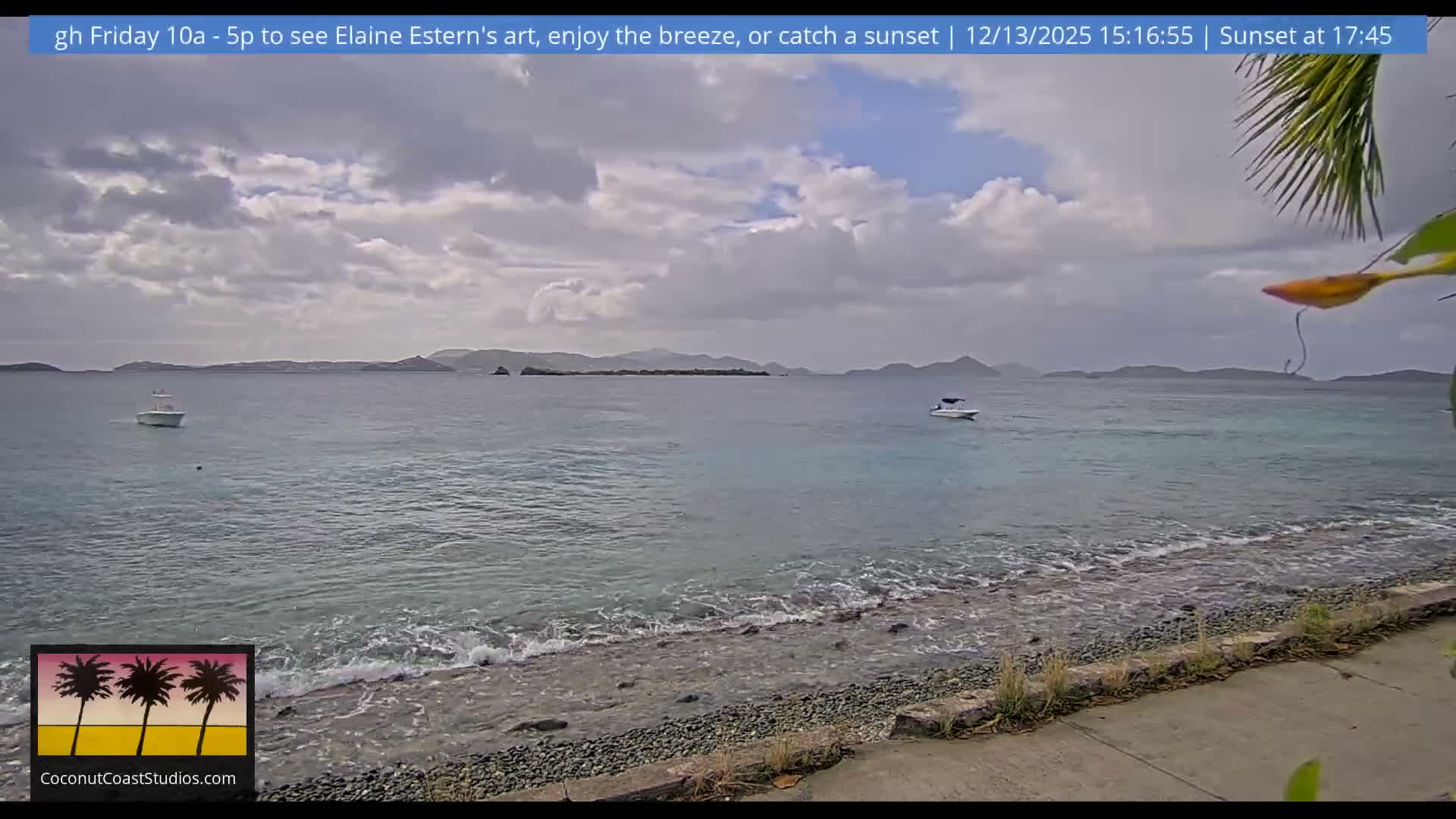 St. John, Frank Bay, Steven Cay & St. Thomas  View  Live Cam - Cruz Bay, St. John, United States Virgin Islands, USA