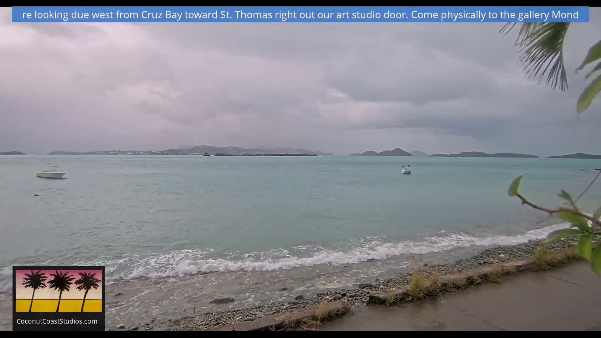 St. John, Frank Bay, Steven Cay & St. Thomas  View  Live Cam - Cruz Bay, St. John, United States Virgin Islands, USA