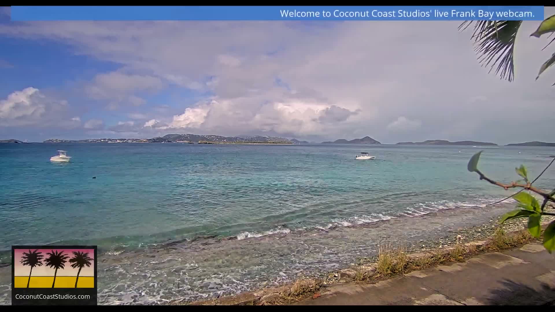 St. John, Frank Bay, Steven Cay & St. Thomas  View  Live Cam - Cruz Bay, St. John, United States Virgin Islands, USA