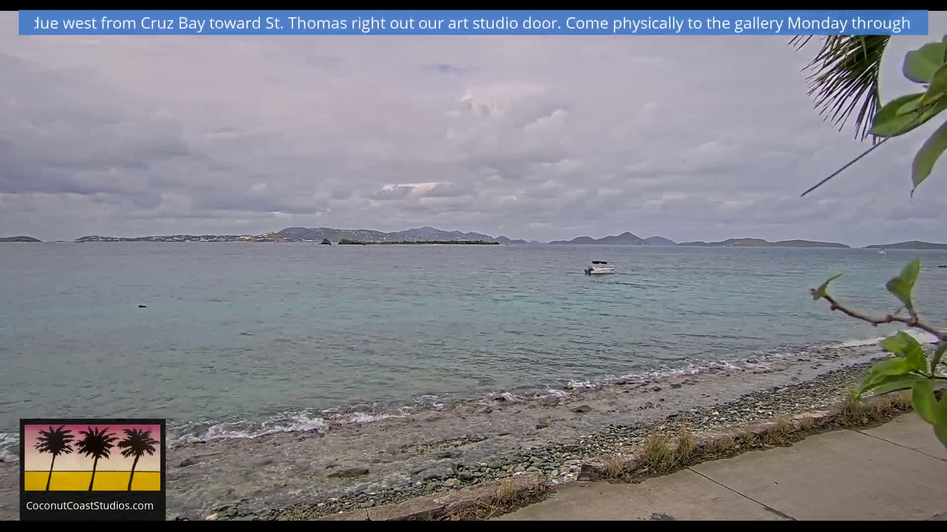 St. John, Frank Bay, Steven Cay & St. Thomas  View  Live Cam - Cruz Bay, St. John, United States Virgin Islands, USA
