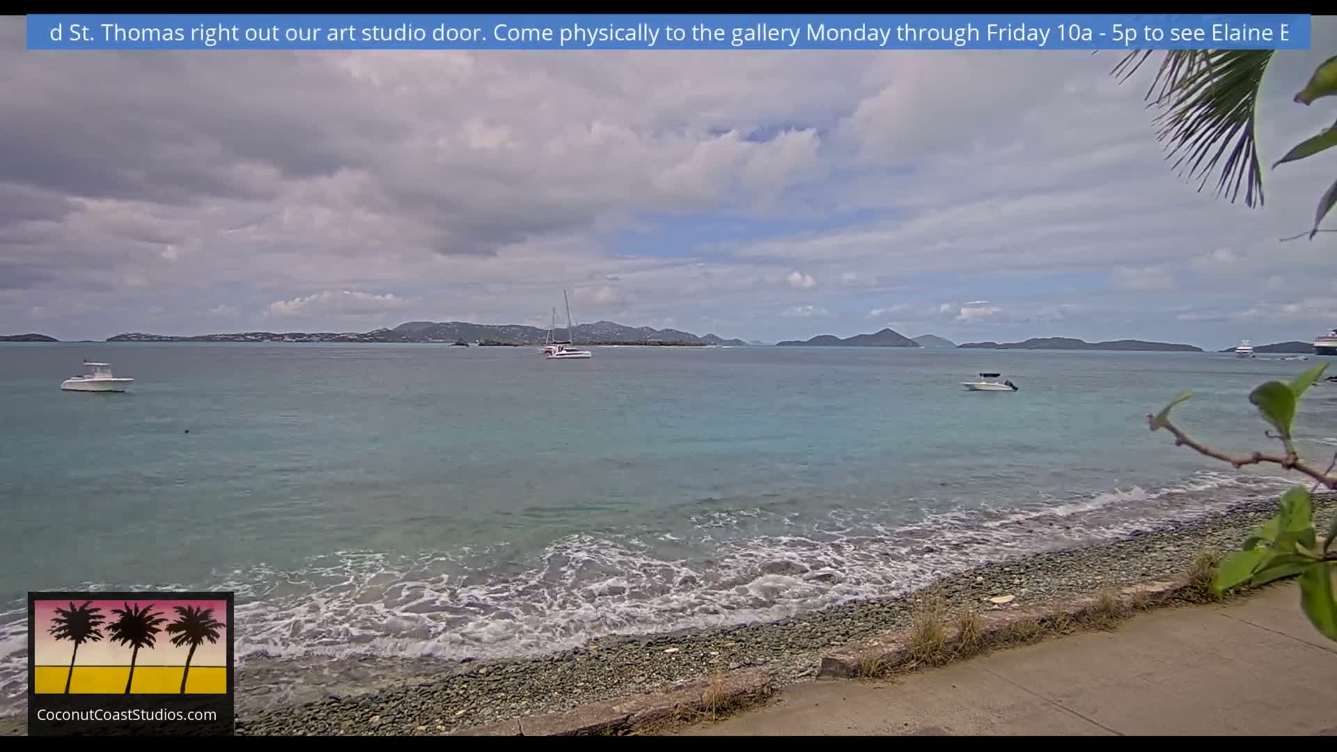 St. John, Frank Bay, Steven Cay & St. Thomas  View  Live Cam - Cruz Bay, St. John, United States Virgin Islands, USA