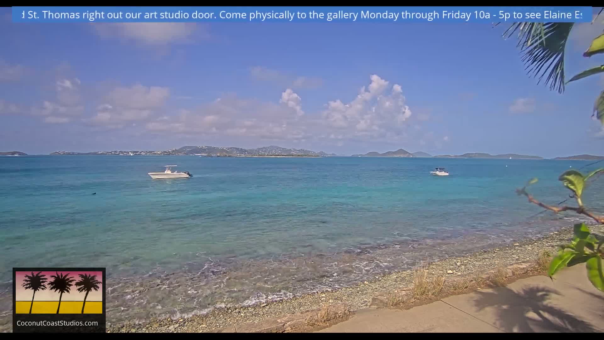St. John, Frank Bay, Steven Cay & St. Thomas  View  Live Cam - Cruz Bay, St. John, United States Virgin Islands, USA