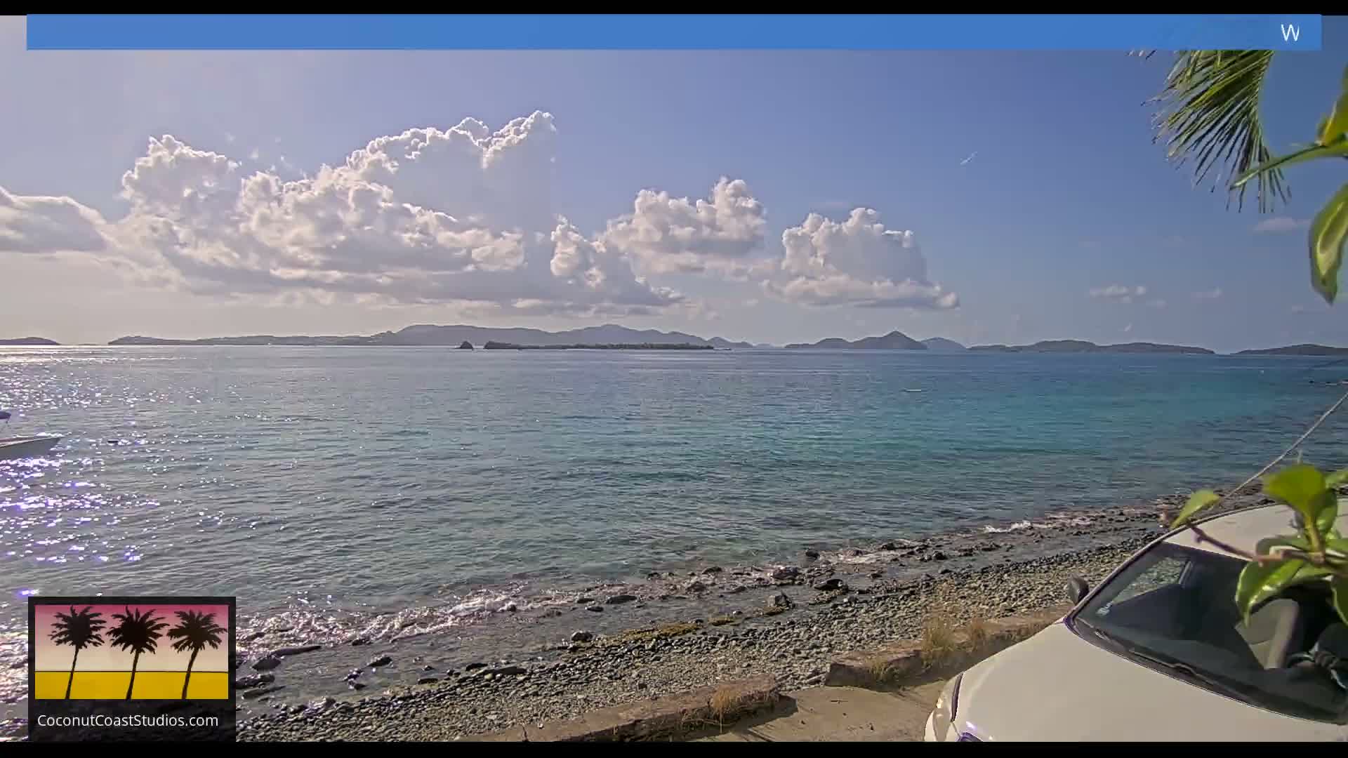 St. John, Frank Bay, Steven Cay & St. Thomas  View  Live Cam - Cruz Bay, St. John, United States Virgin Islands, USA