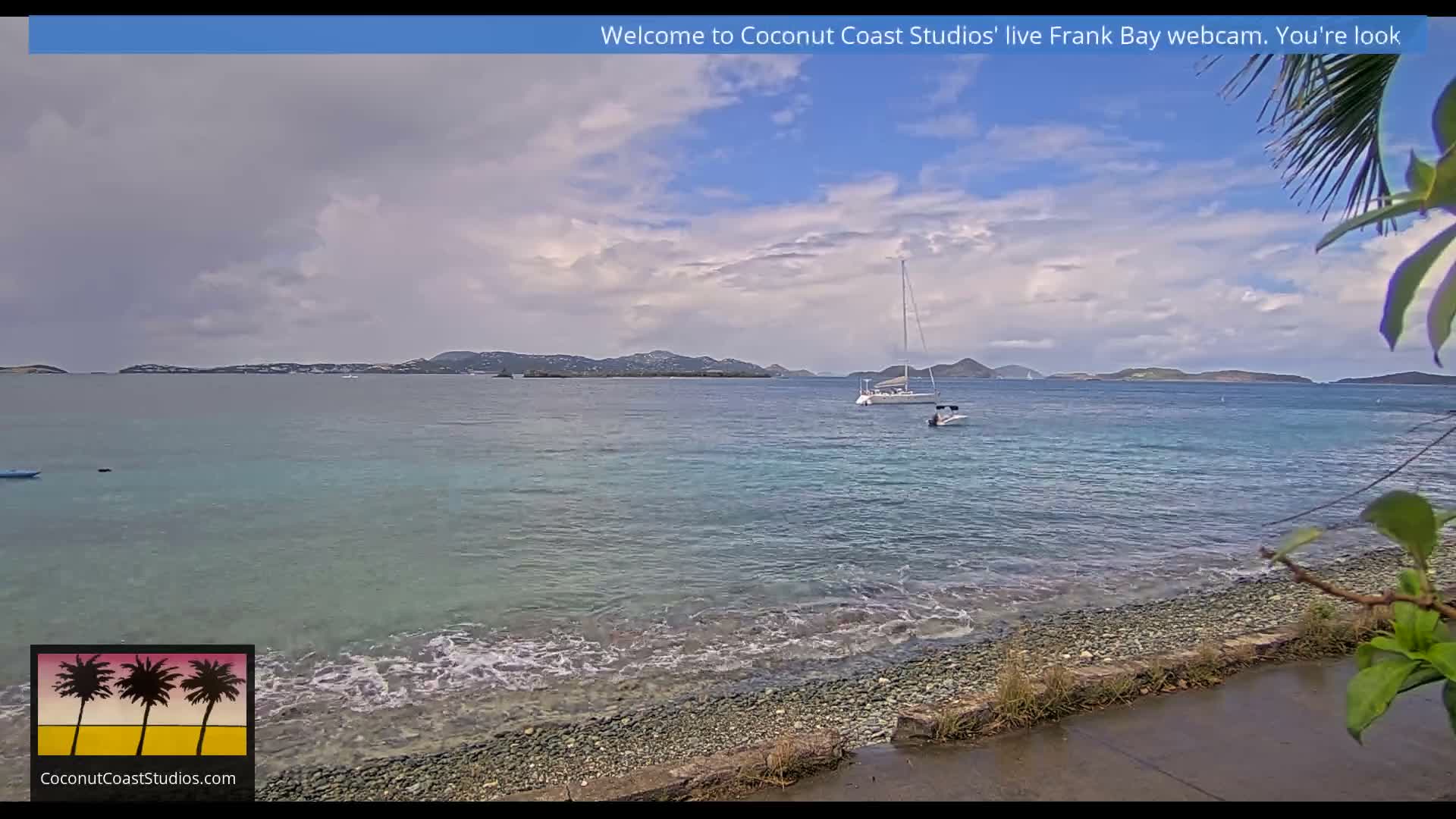 St. John, Frank Bay, Steven Cay & St. Thomas  View  Live Cam - Cruz Bay, St. John, United States Virgin Islands, USA