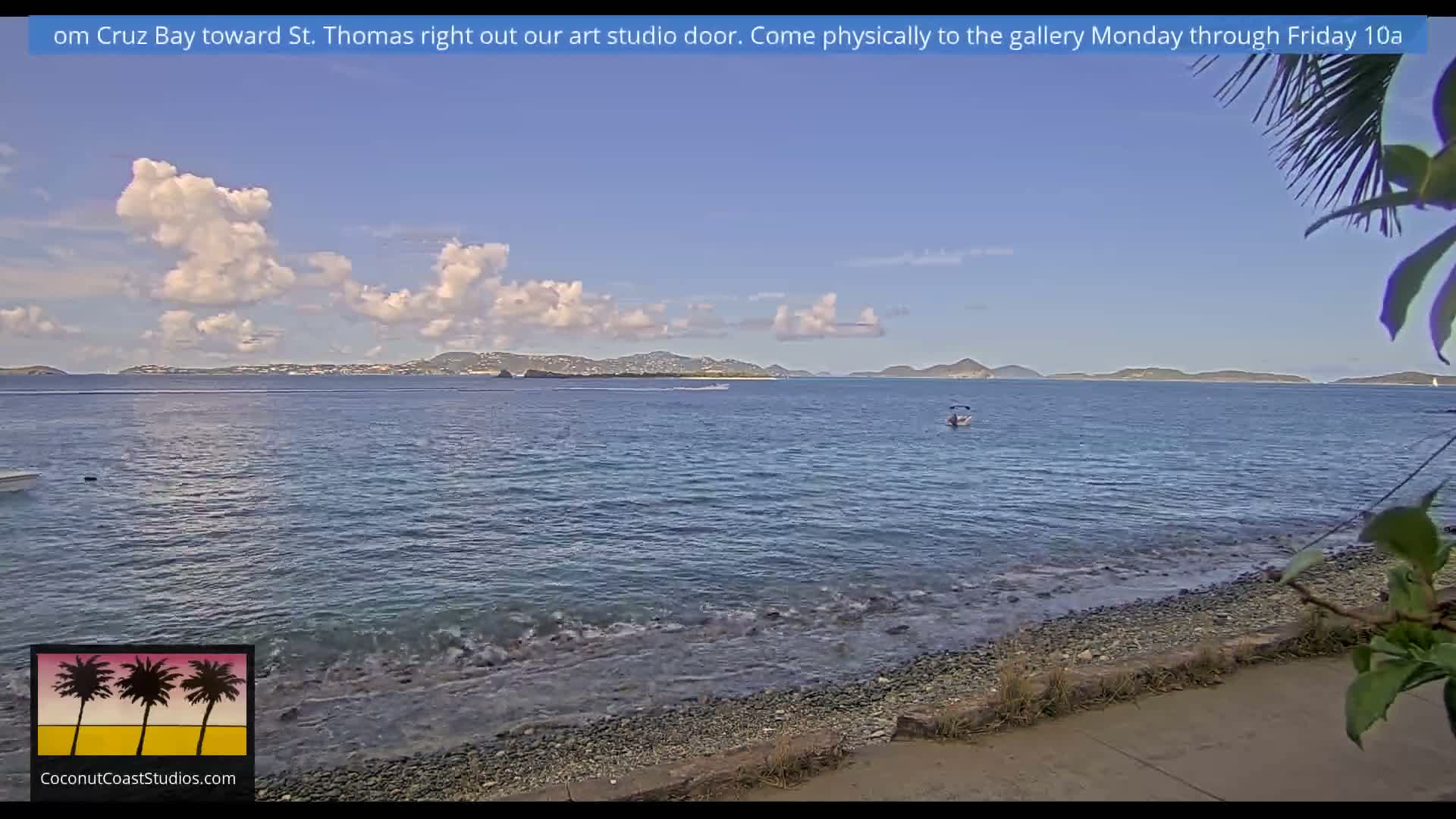 St. John, Frank Bay, Steven Cay & St. Thomas  View  Live Cam - Cruz Bay, St. John, United States Virgin Islands, USA