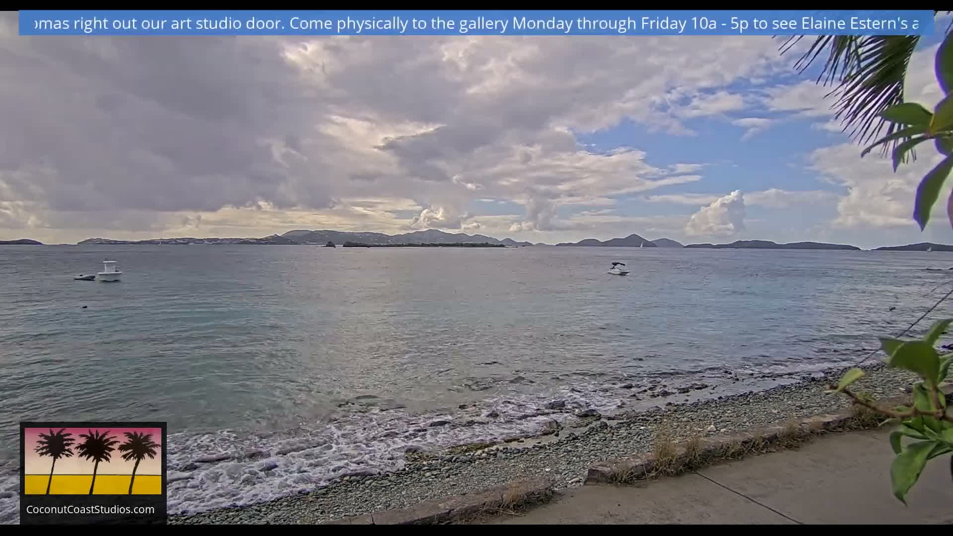 St. John, Frank Bay, Steven Cay & St. Thomas  View  Live Cam - Cruz Bay, St. John, United States Virgin Islands, USA