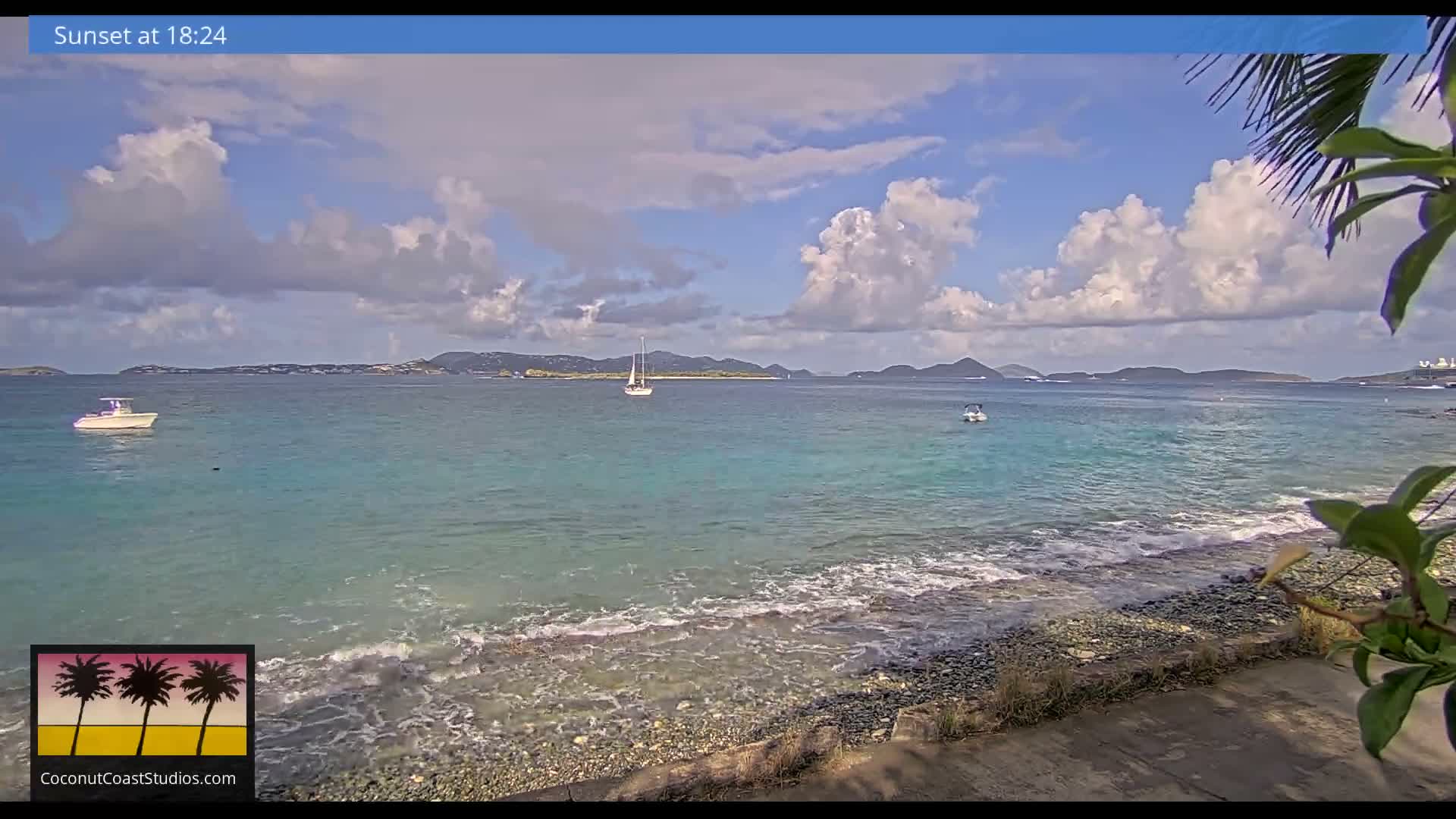 St. John, Frank Bay, Steven Cay & St. Thomas  View  Live Cam - Cruz Bay, St. John, United States Virgin Islands, USA