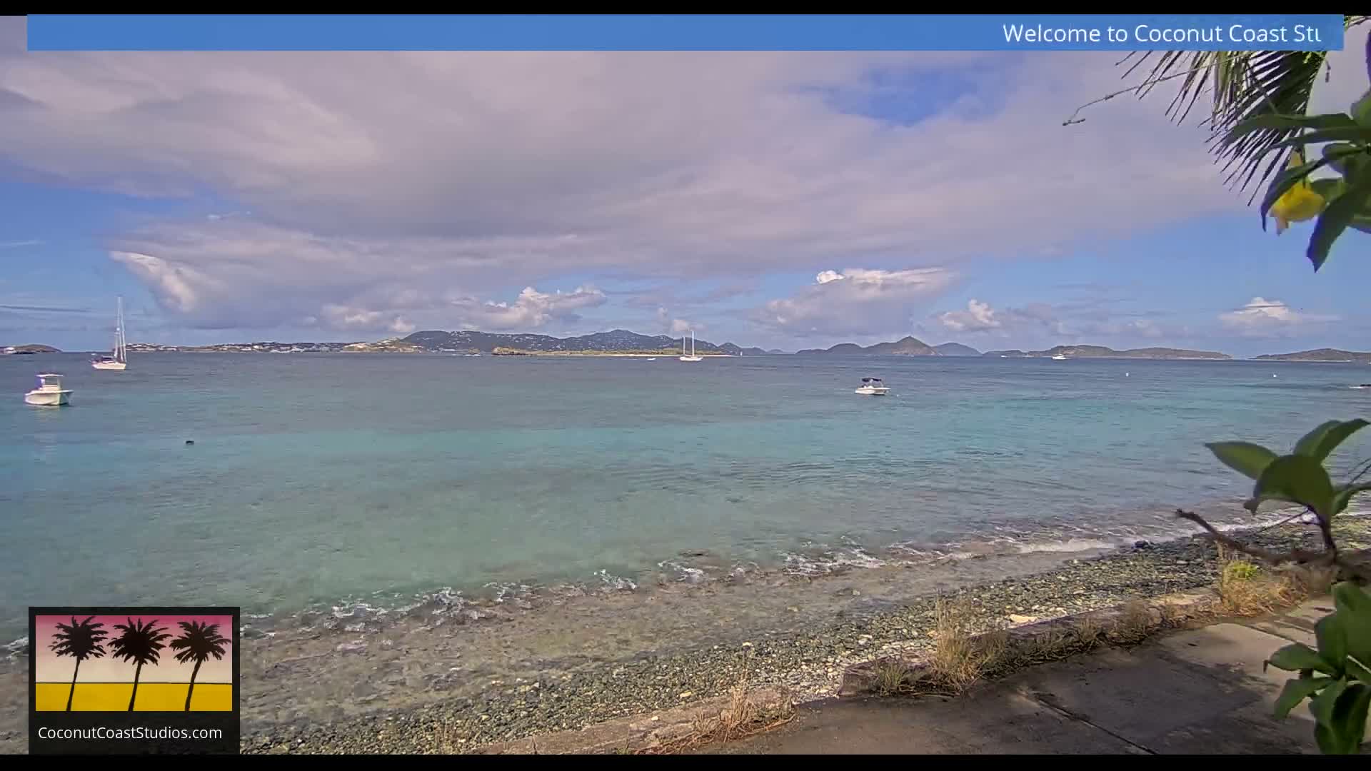 St. John, Frank Bay, Steven Cay & St. Thomas  View  Live Cam - Cruz Bay, St. John, United States Virgin Islands, USA