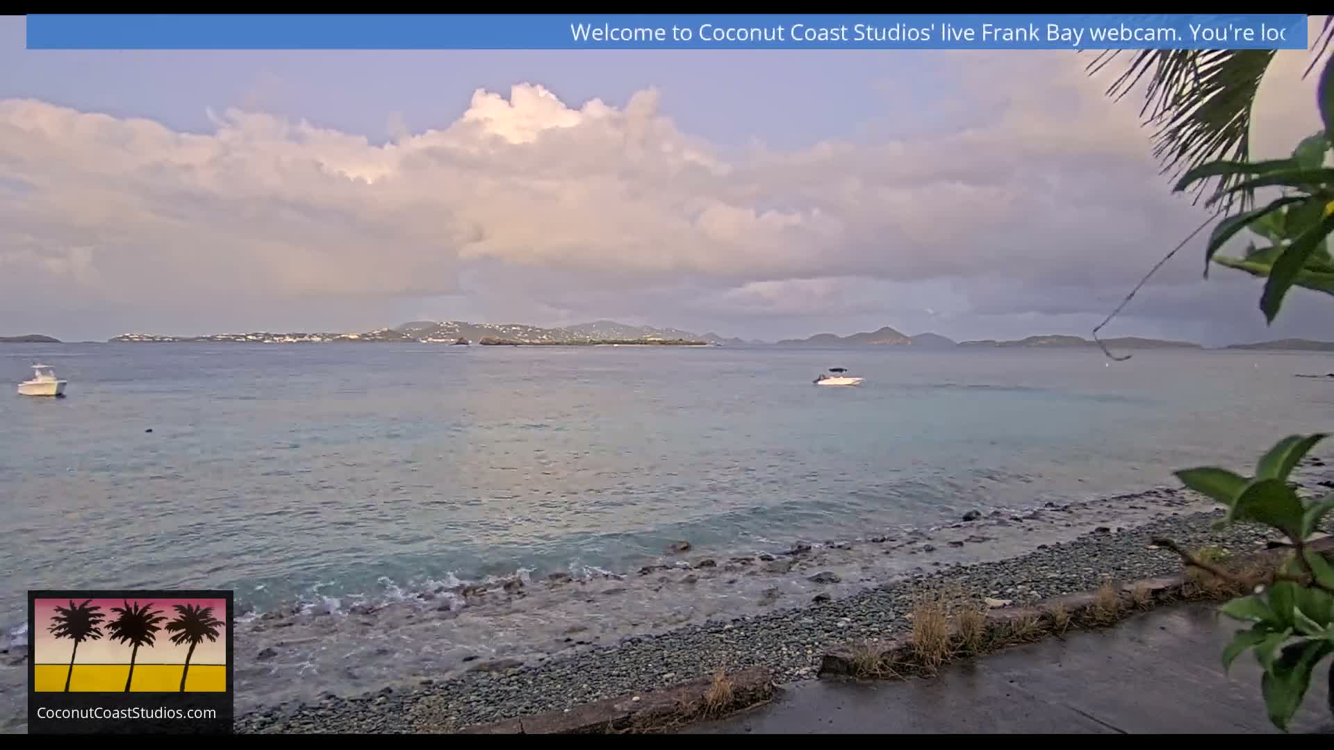 St. John, Frank Bay, Steven Cay & St. Thomas  View  Live Cam - Cruz Bay, St. John, United States Virgin Islands, USA