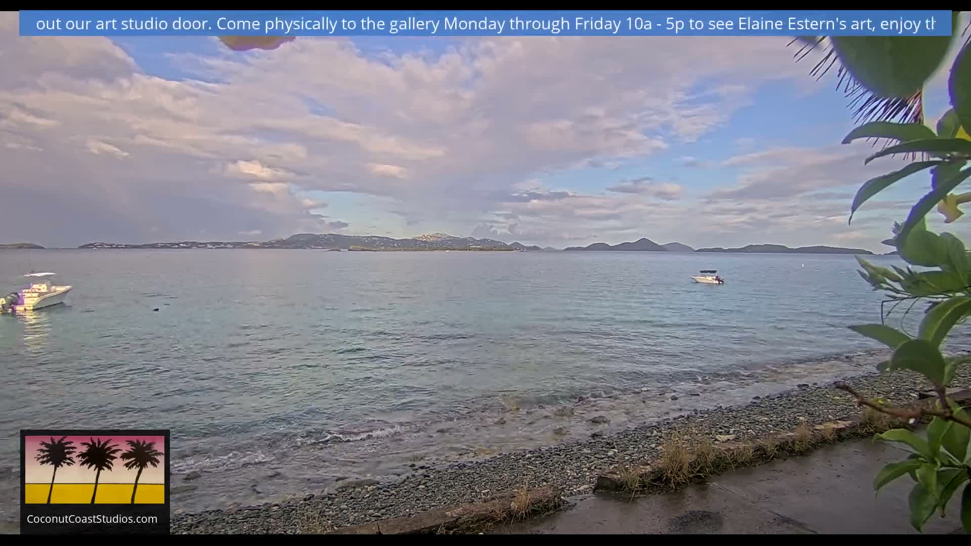 St. John, Frank Bay, Steven Cay & St. Thomas  View  Live Cam - Cruz Bay, St. John, United States Virgin Islands, USA