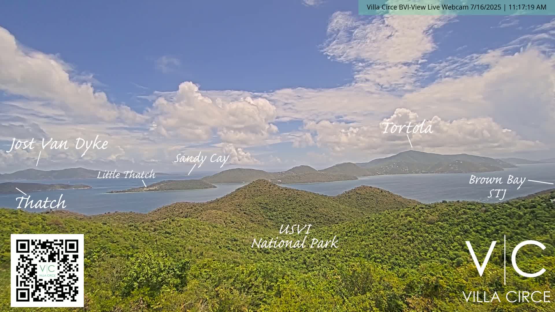 British Virgin Islands & U.S Virgin Islands National Park View from Coral Bay Hills Live Cam - Coral Bay, St. John,United States Virgin Islands, USA