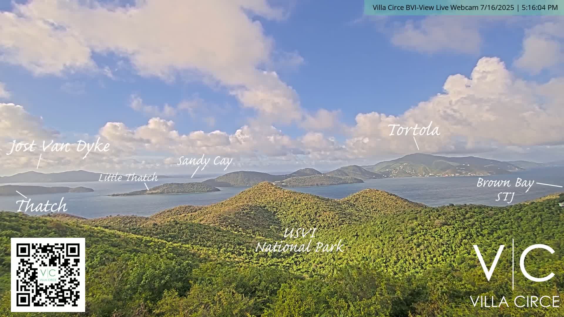 British Virgin Islands & U.S Virgin Islands National Park View from Coral Bay Hills Live Cam - Coral Bay, St. John,United States Virgin Islands, USA