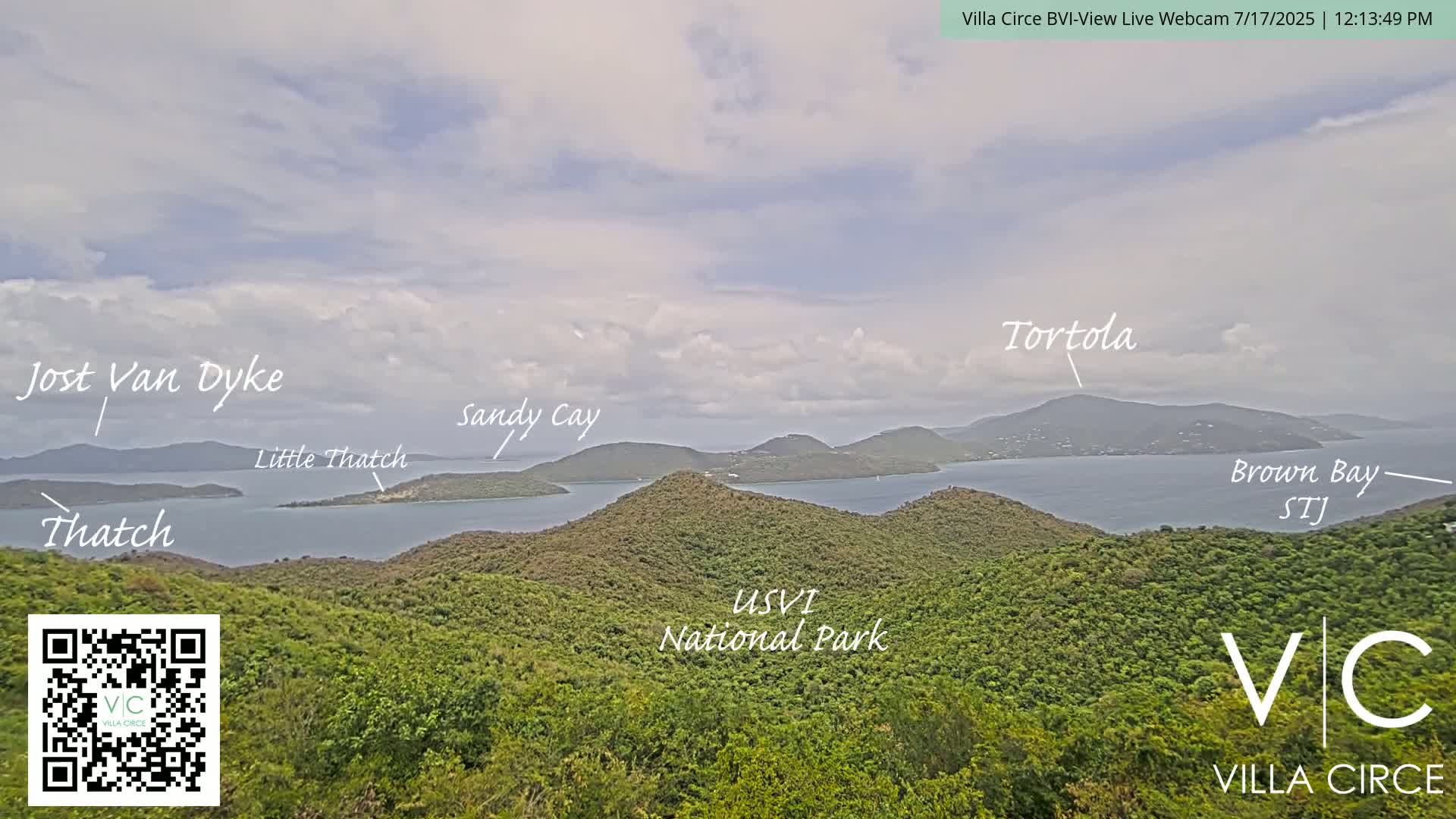 British Virgin Islands & U.S Virgin Islands National Park View from Coral Bay Hills Live Cam - Coral Bay, St. John,United States Virgin Islands, USA