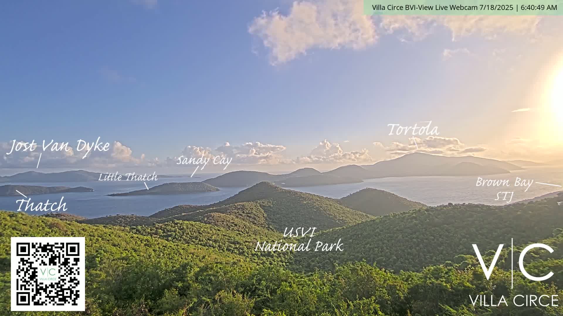 British Virgin Islands & U.S Virgin Islands National Park View from Coral Bay Hills Live Cam - Coral Bay, St. John,United States Virgin Islands, USA