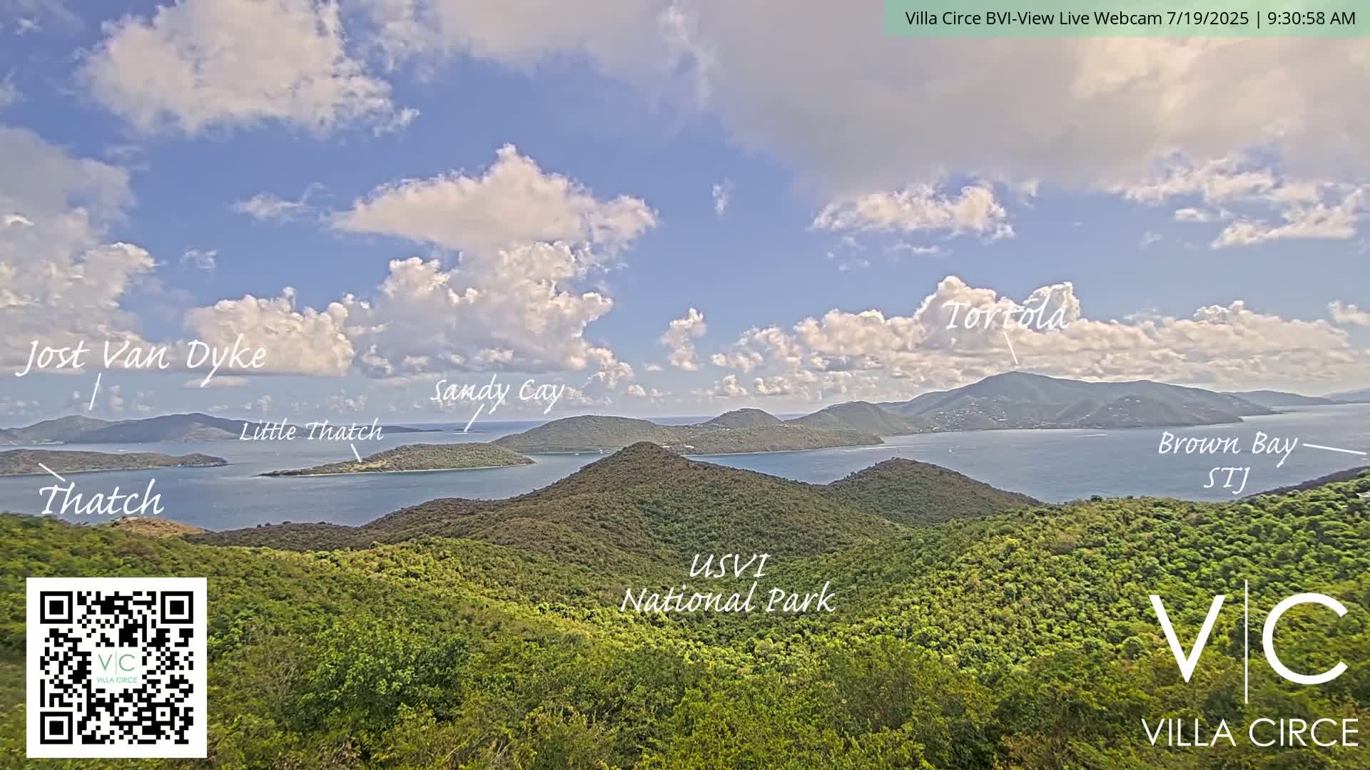 British Virgin Islands & U.S Virgin Islands National Park View from Coral Bay Hills Live Cam - Coral Bay, St. John,United States Virgin Islands, USA