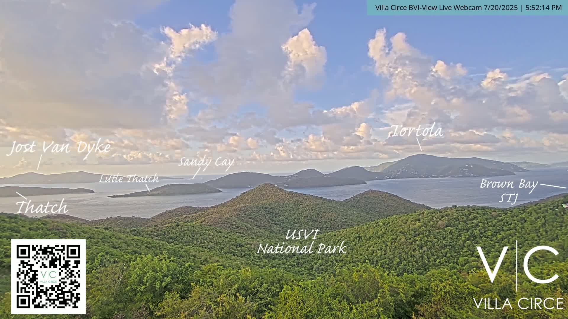 British Virgin Islands & U.S Virgin Islands National Park View from Coral Bay Hills Live Cam - Coral Bay, St. John,United States Virgin Islands, USA