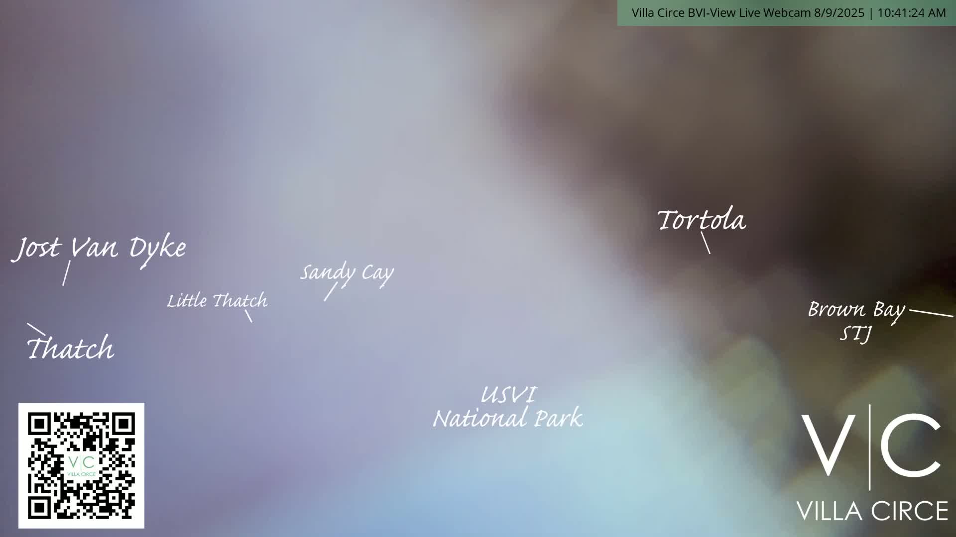 British Virgin Islands & U.S Virgin Islands National Park View from Coral Bay Hills Live Cam - Coral Bay, St. John,United States Virgin Islands, USA